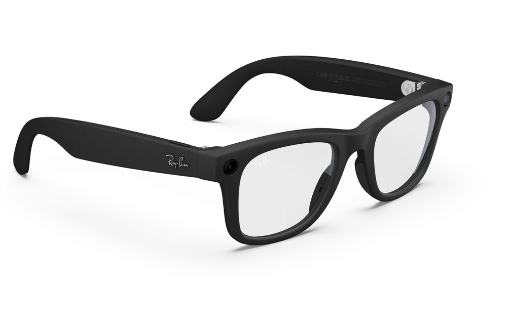 Ray-Ban Meta Wayfarer (Gen 2) Sunglasses in Matte Black w/ Clear Lenses xld